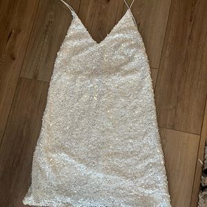 White mini sequin dress- lulus